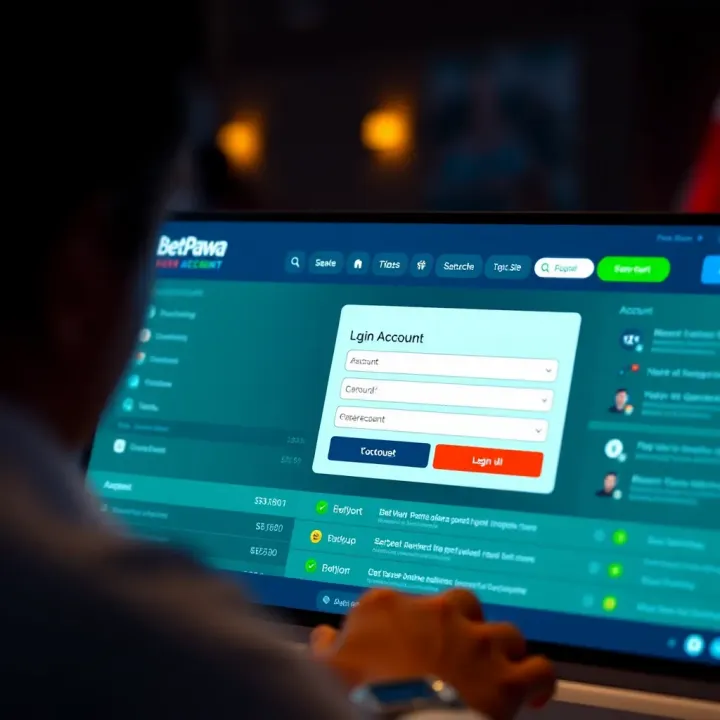 User interface showing login page for BetPawa affiliate platform with fields for username and password