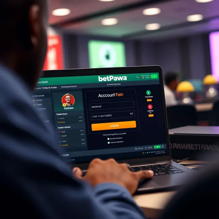 Accessing BetPawa Account in Nigeria Login screen of BetPawa platform displaying username and password input fields