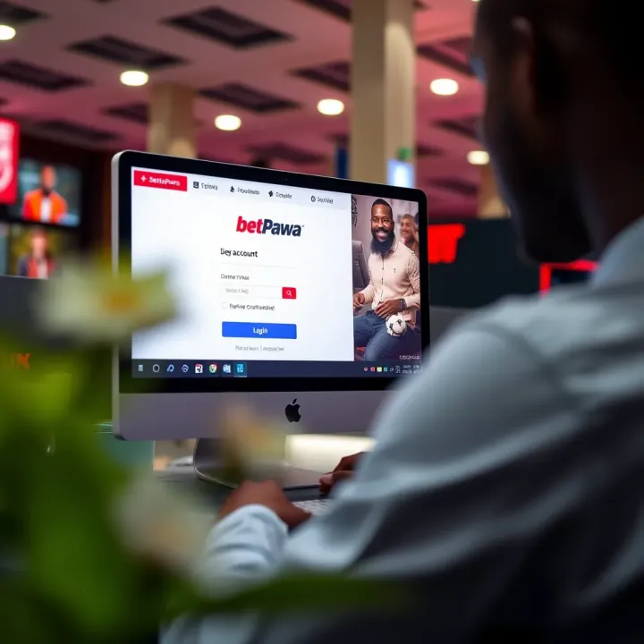 Mobile phone displaying the BetPawa old mobile booking login interface for Nigerian users