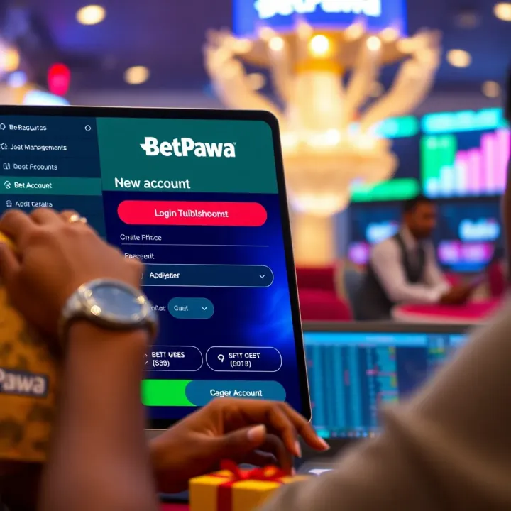 User entering login credentials on the BetPawa website interface