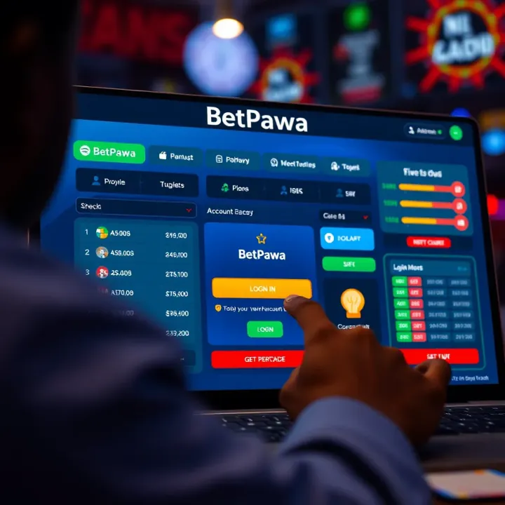 A person using a smartphone to register a BetPawa shop account online in Nigeria