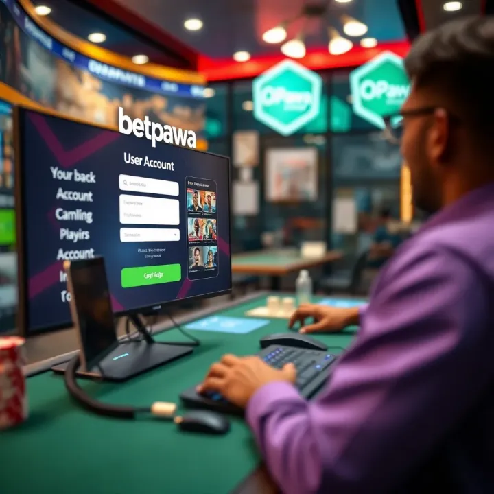 User navigating BetPawa website interface for registration and secure transactions