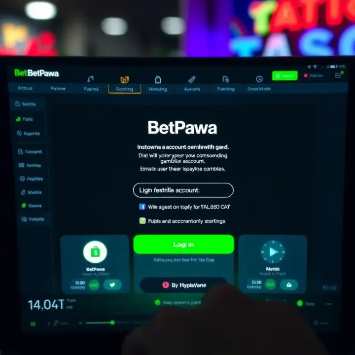 Mobile phone screen showing Betpawa old mobile login interface with input fields and login button