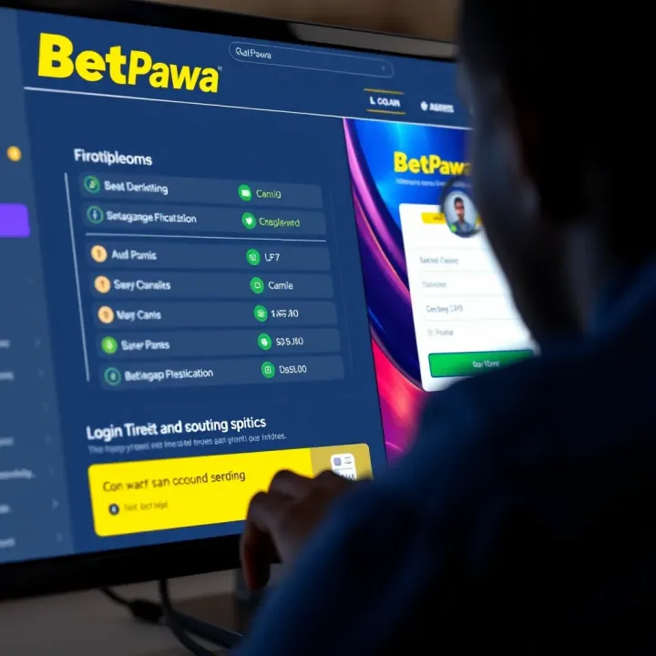 Screenshot of the early BetPawa mobile app login screen showing basic interface elements