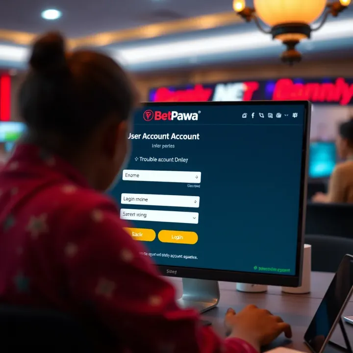 User interface showing Sport Betpawa login screen on a laptop