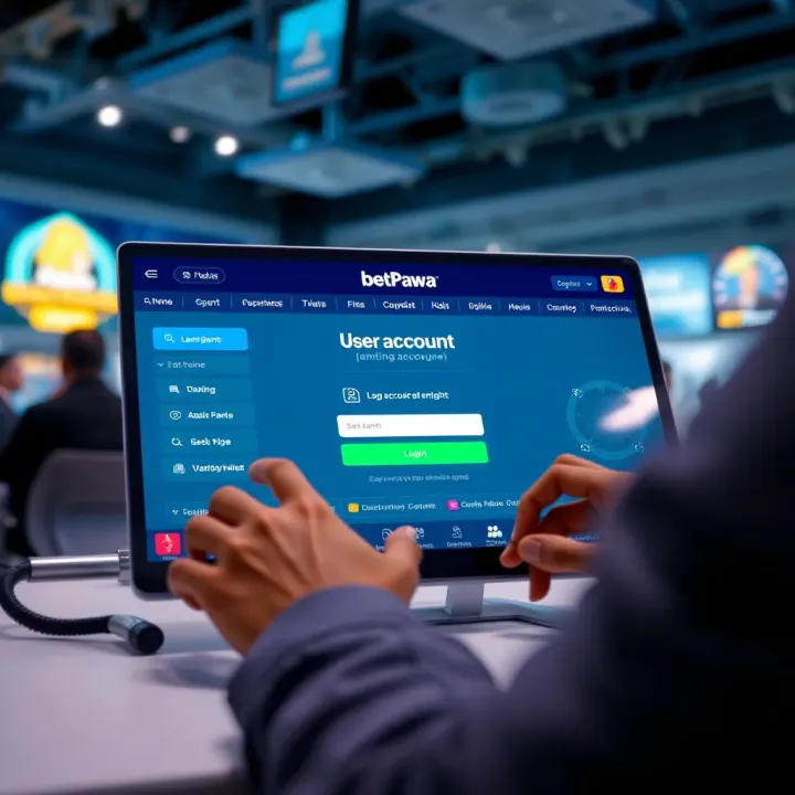 User navigating the BetPawa Shop website interface on a laptop